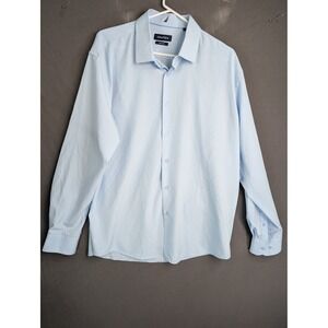 Nautica Mens Slim Fit Dress Shirt Light Blue Long Sleeve Size 17-17.5 34/35 XL